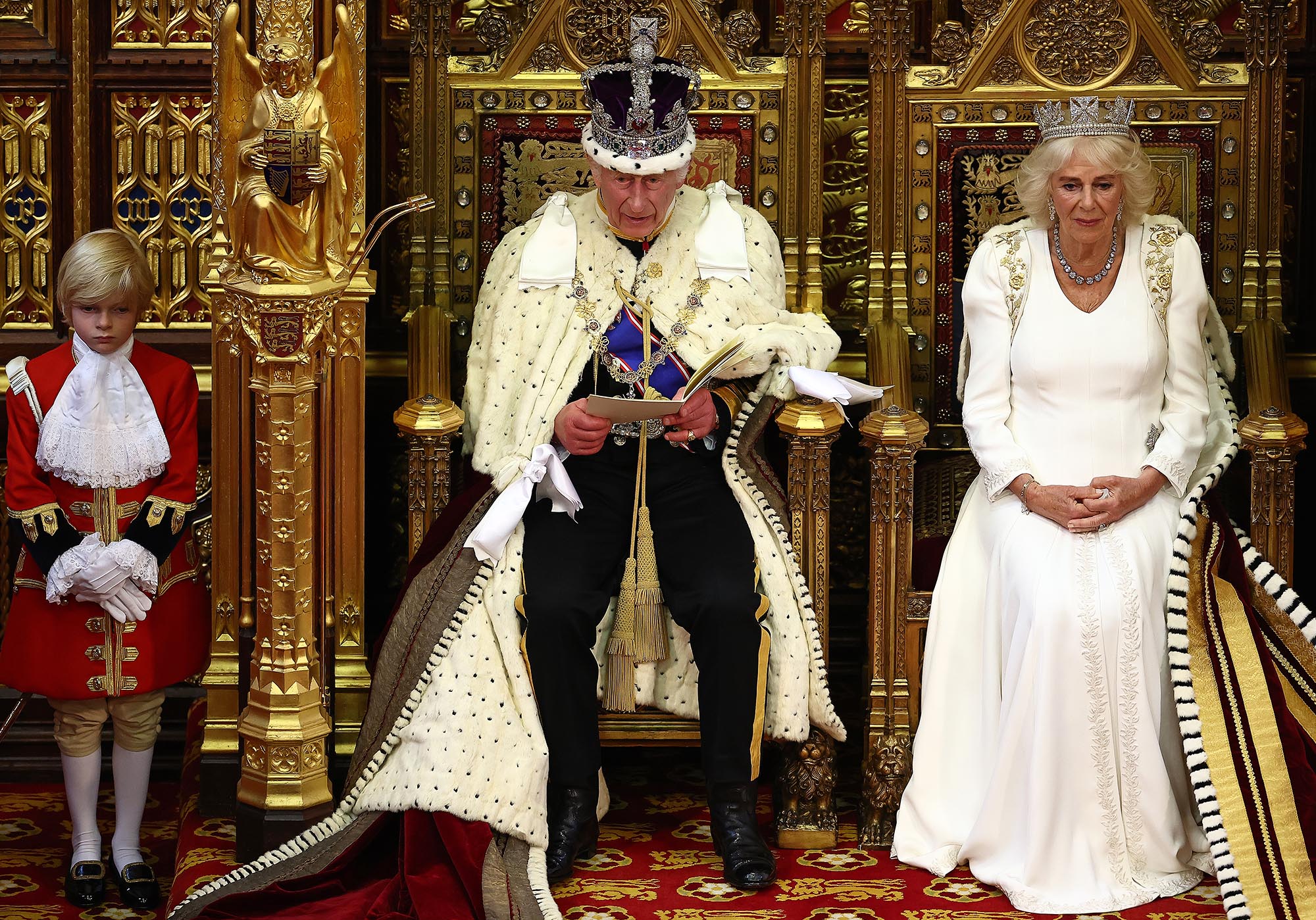 Rei Charles III e rainha Camilla na Abertura do Parlamento - Foto: Getty Images