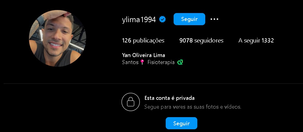 Yan Lima tranca perfil no Instagram 