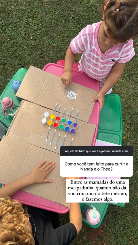 Bia Rodrigues mostra os filhos mais velhos, Theo e Nanda, brincando juntos