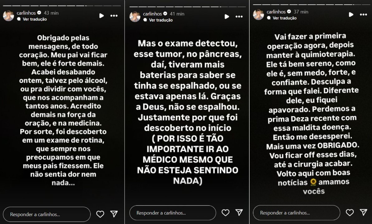 Carlinhos Maia fala sobre tratamento do pai contra o câncer - Reprodução / Instagram