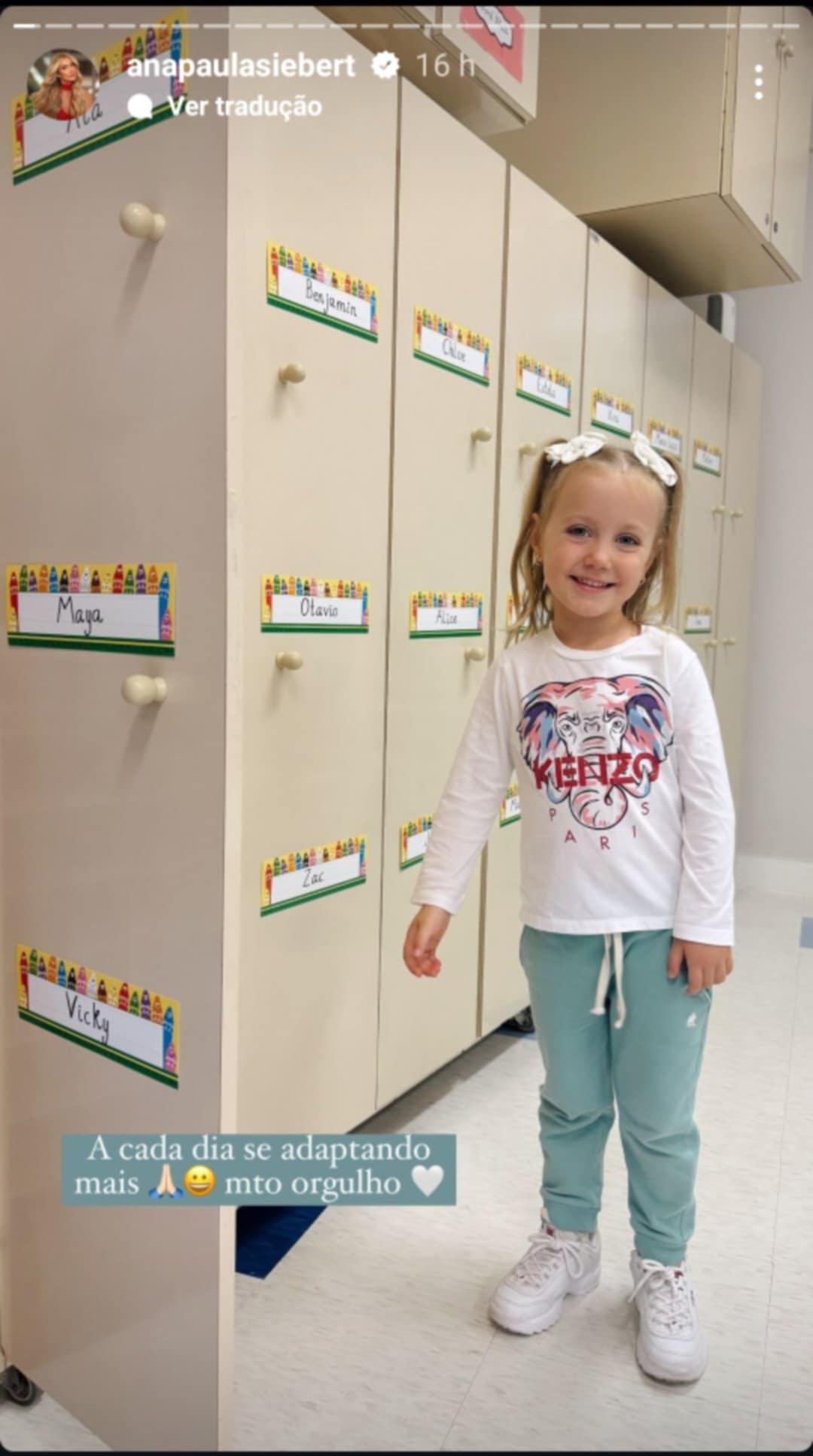 Filha de Roberto Justus na escola