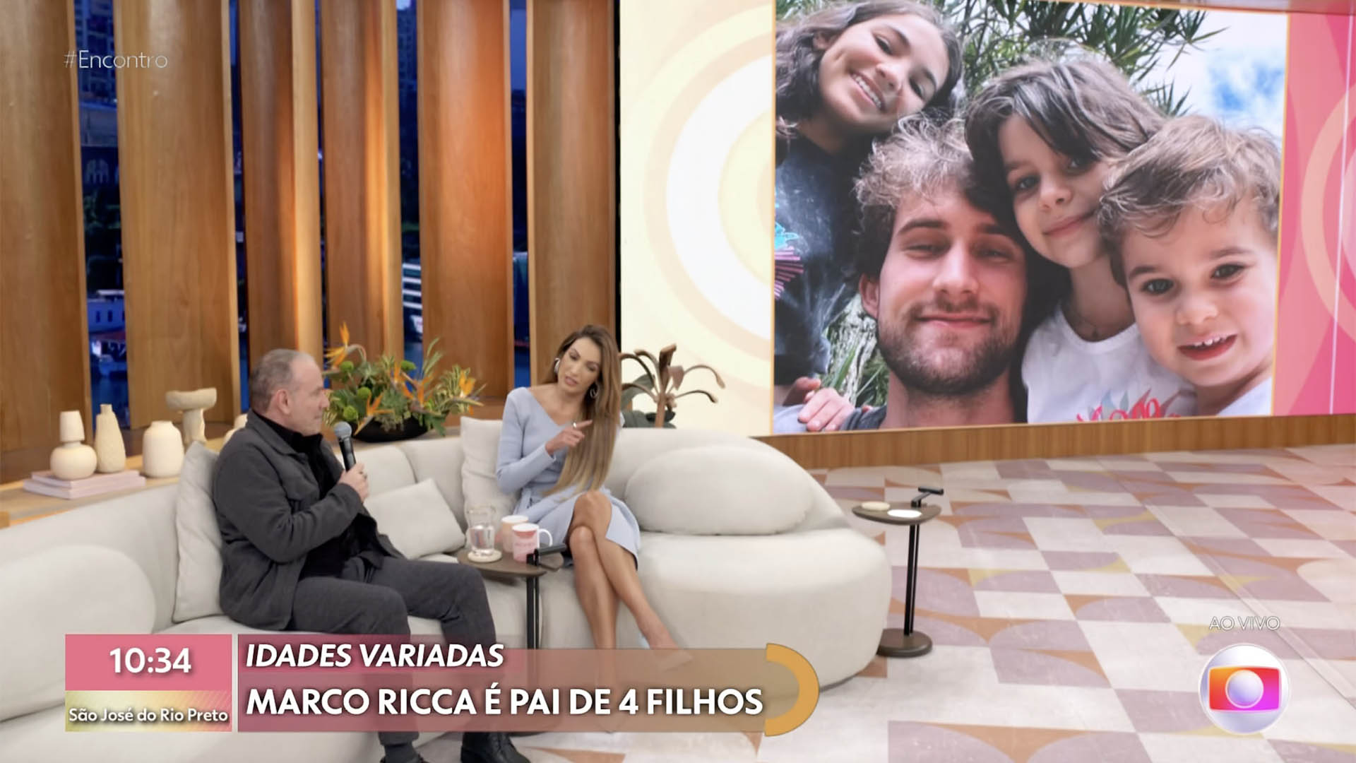 Foto dos filhos do ator Marco Ricca na TV - Foto: Reprodução / Globo