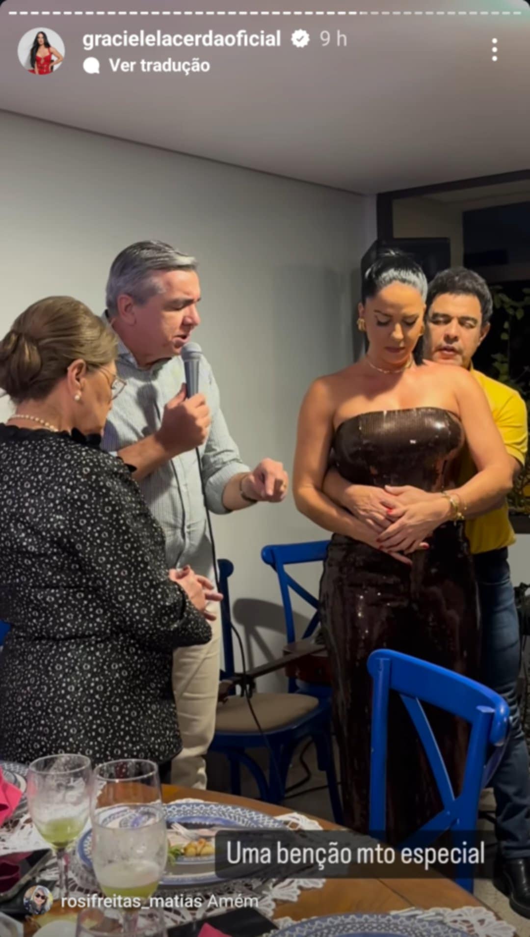 Graciele Lacerda chora no aniversário da sogra