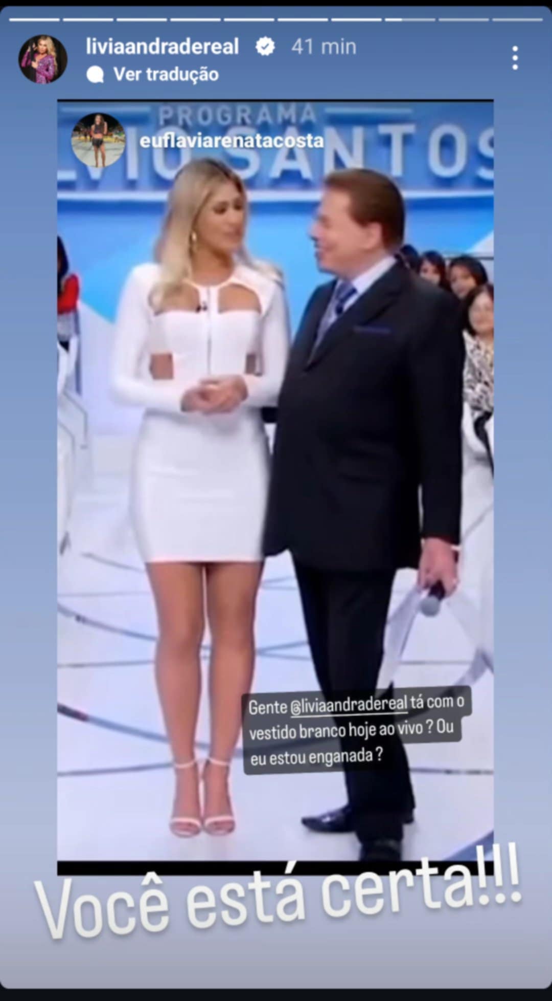 Lívia Andrade resgata vestido que usou com Silvio Santos