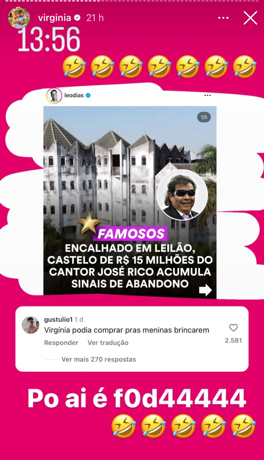 Virginia Fonseca brinca sobre comprar castelo de José Rico