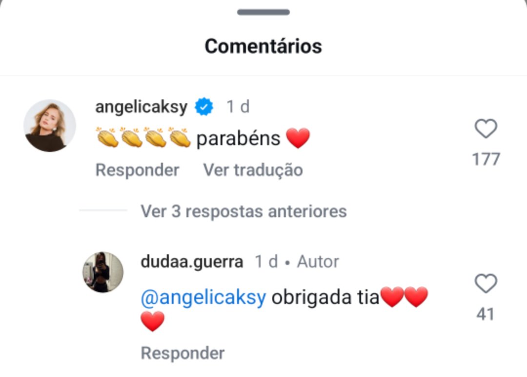 Angélica reage ao ver namorada de Benício Huck ganhando seguidores