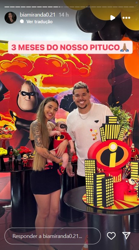 Bia Miranda e DJ Buarque celebram 3 meses do filho - Reprodução / Instagram