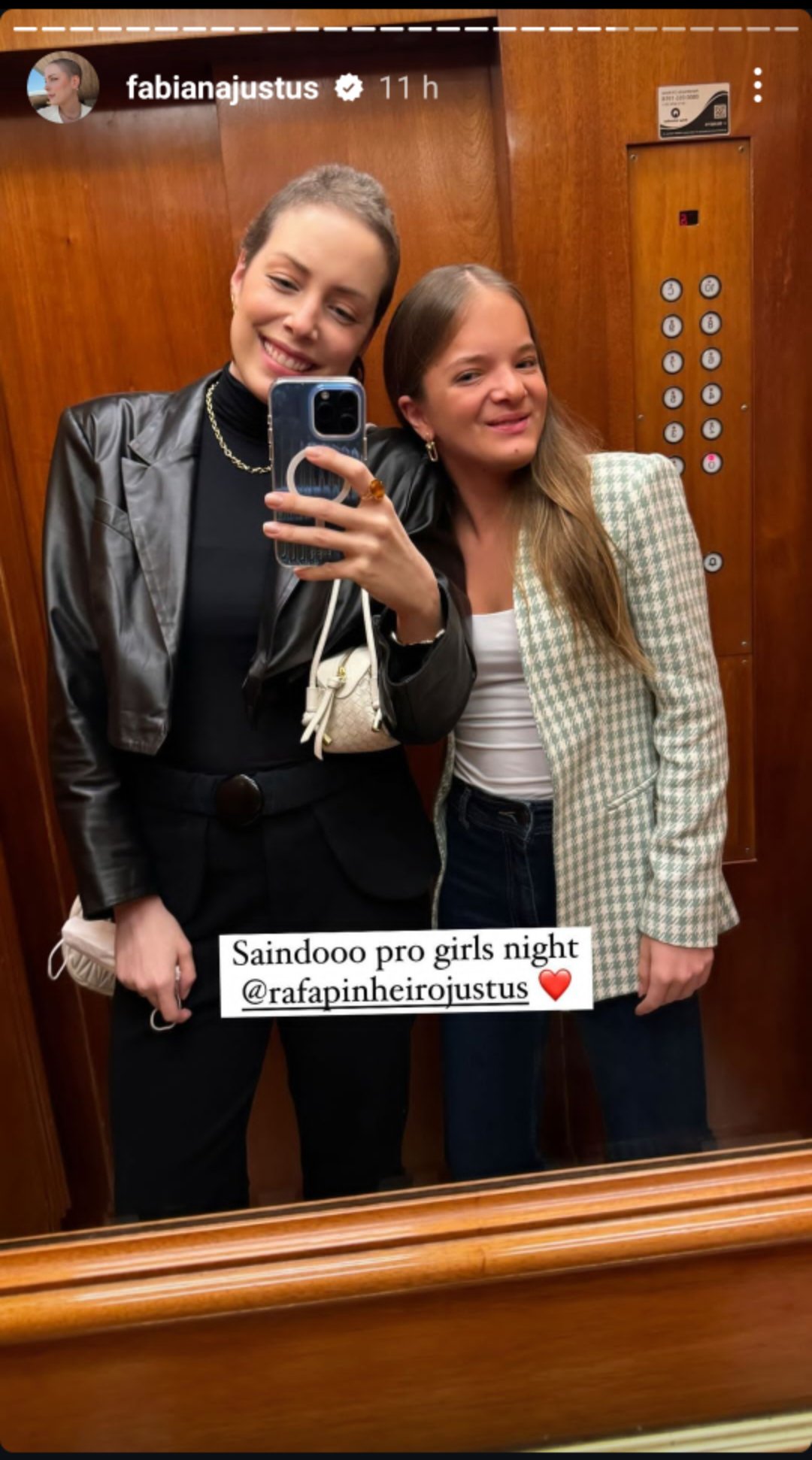 Fabiana Justus tem vale night com Rafaella Justus