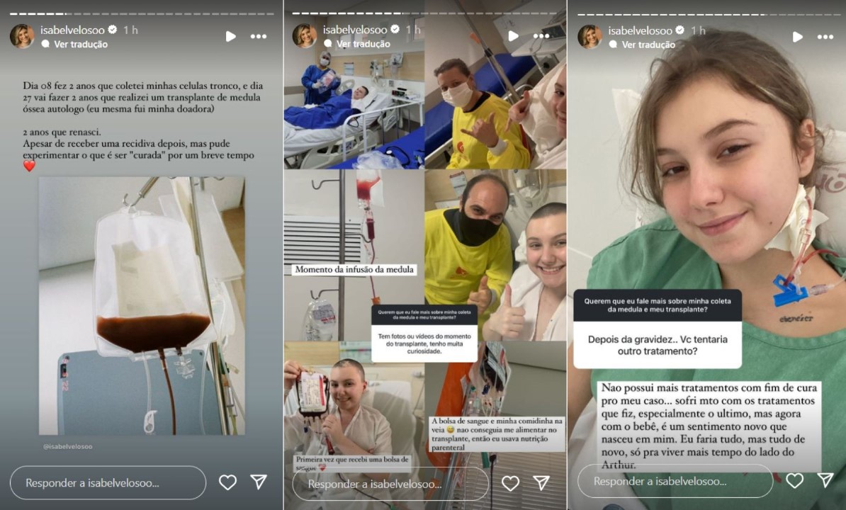 Isabel Veloso fala sobre transplante de medula óssea - Reprodução / Instagram