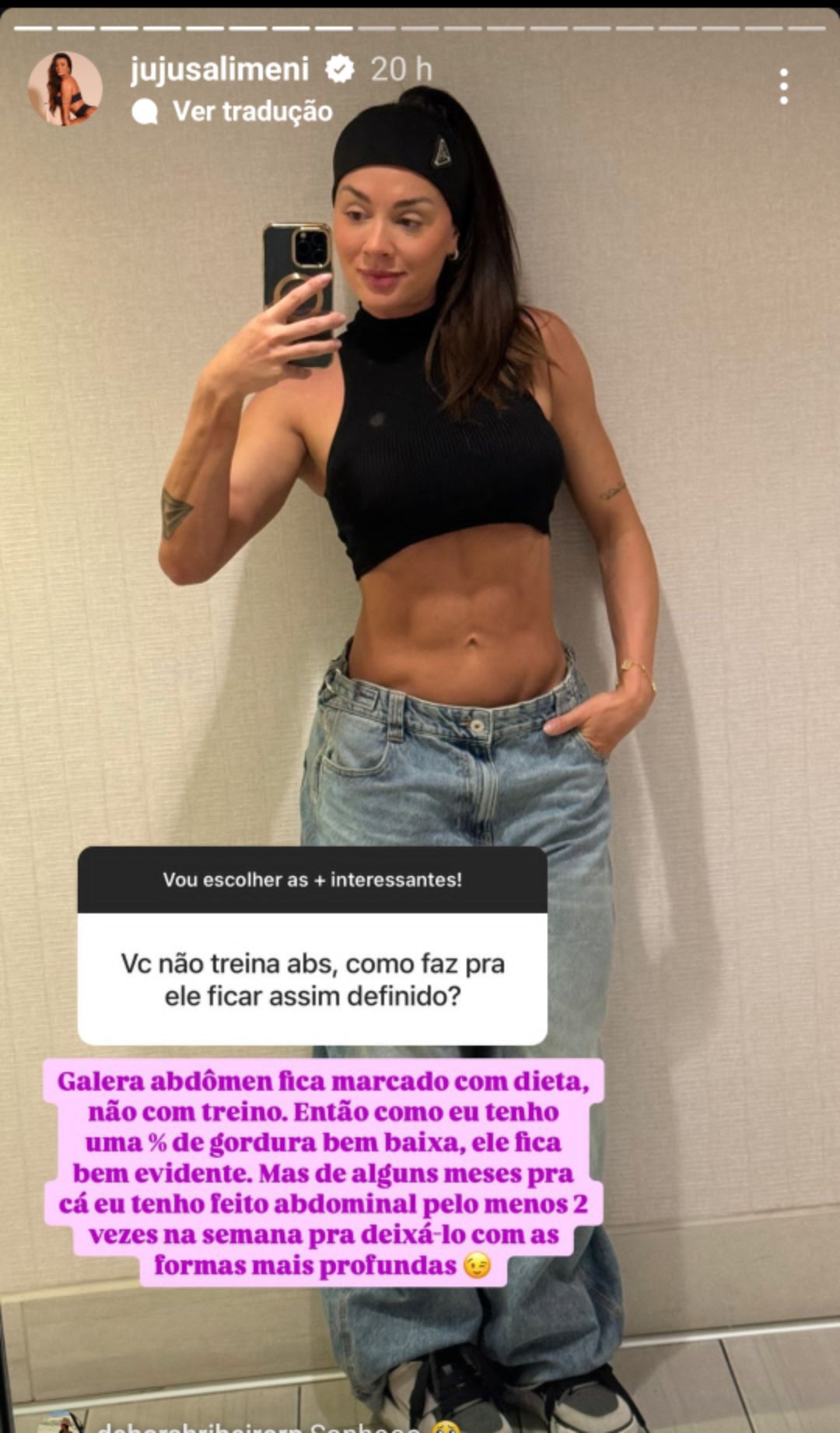 Juju Salimeni revela o que fez em sua barriga