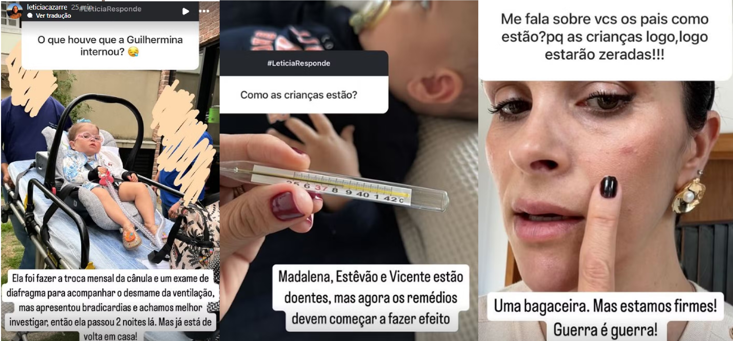 Stories de Leticia Cazarré (Reprodução/Instagram)