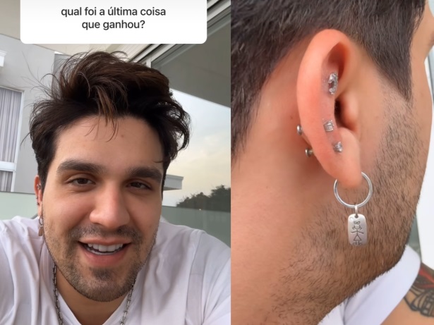 Luan Santana mostra brinco que ganhou de Jade Magalhães (Reprodução/Instagram) 