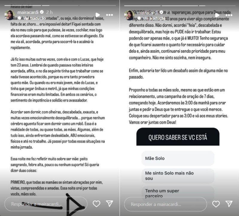 Maíra Cardi desabafa sobre maternidade - Reprodução / Instagram