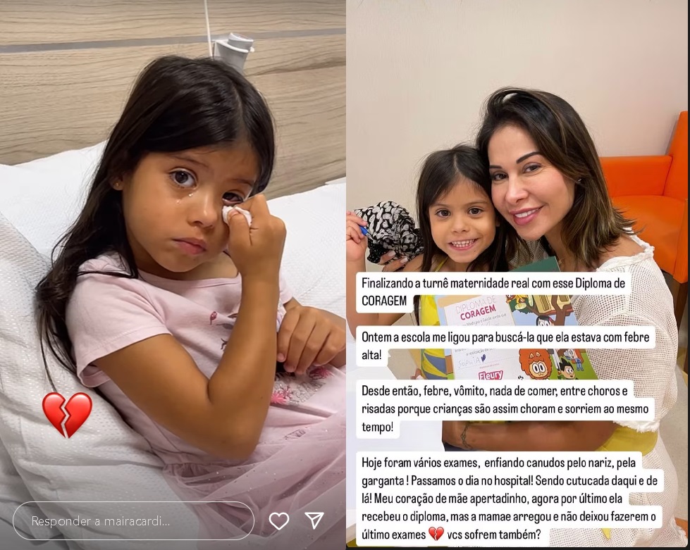 Maíra Cardi desabafa sobre a saúde da filha (Reprodução/Instagram) 