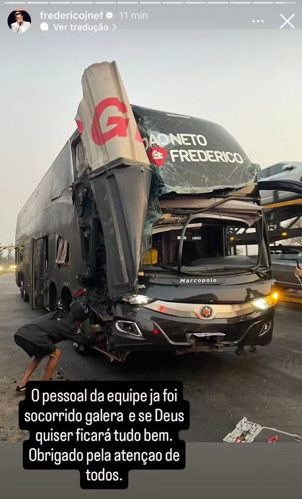 Ônibus da dupla João Neto & Frederico (Reprodução/Instagram) 