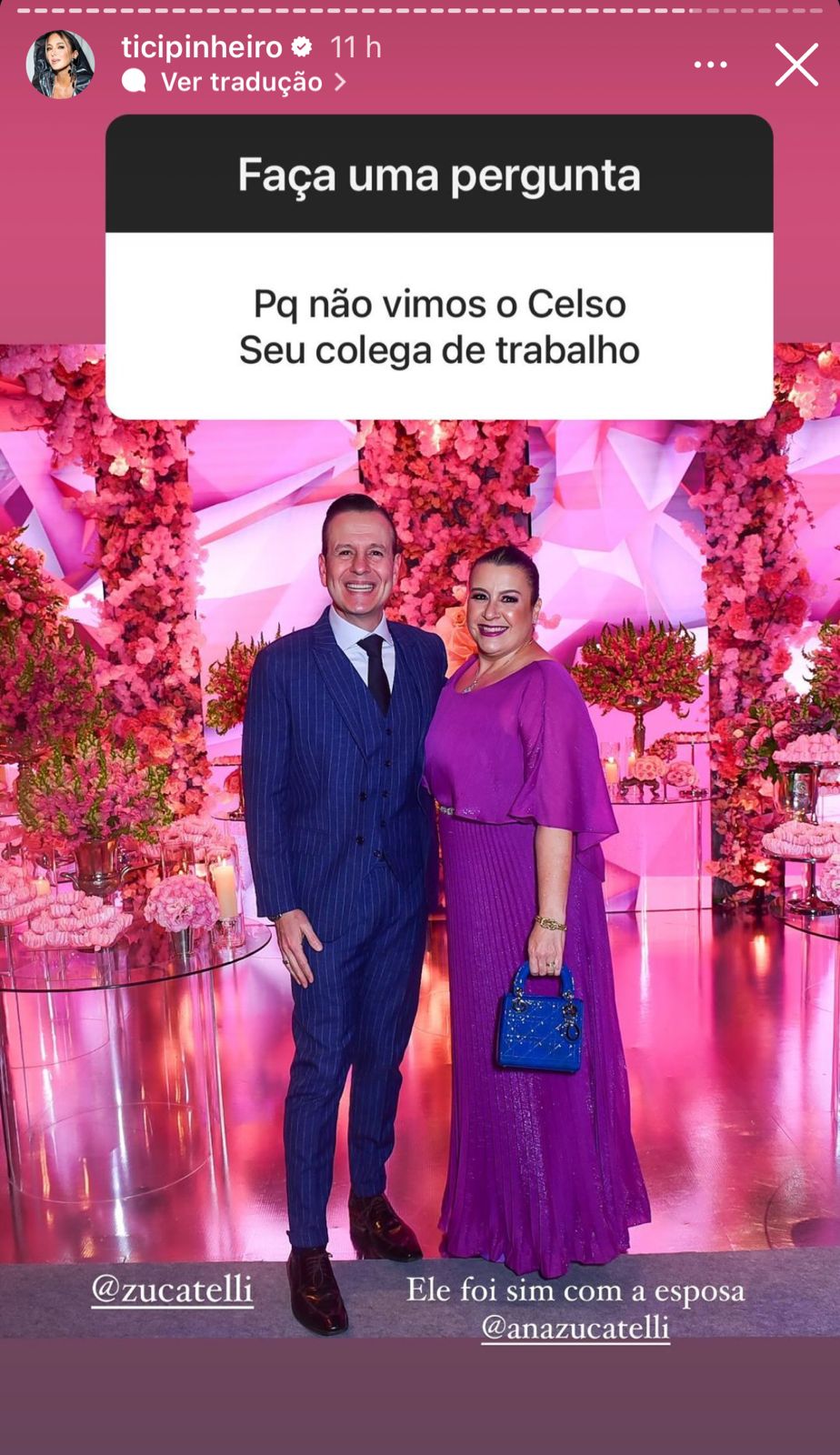 Ticiane Pinheiro fala sobre a ausência de colegas de trabalho na festa da filha - Reprodução/Instagram