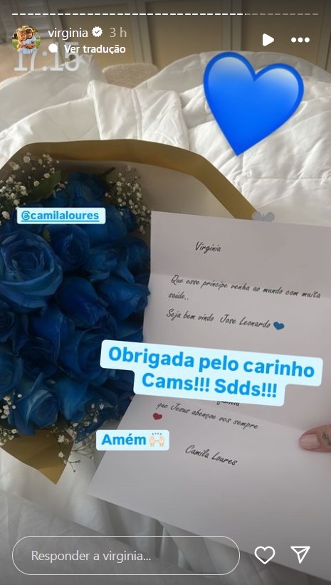 Virginia recebe presente de Camila Loures - Reprodução / Instagram