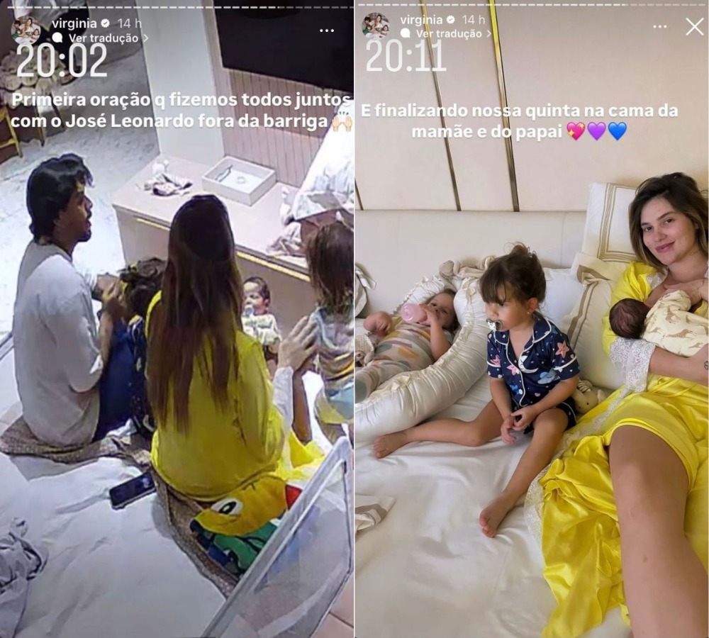 Virginia e Zé Felipe rezam com os filhos - Reprodução / Instagram