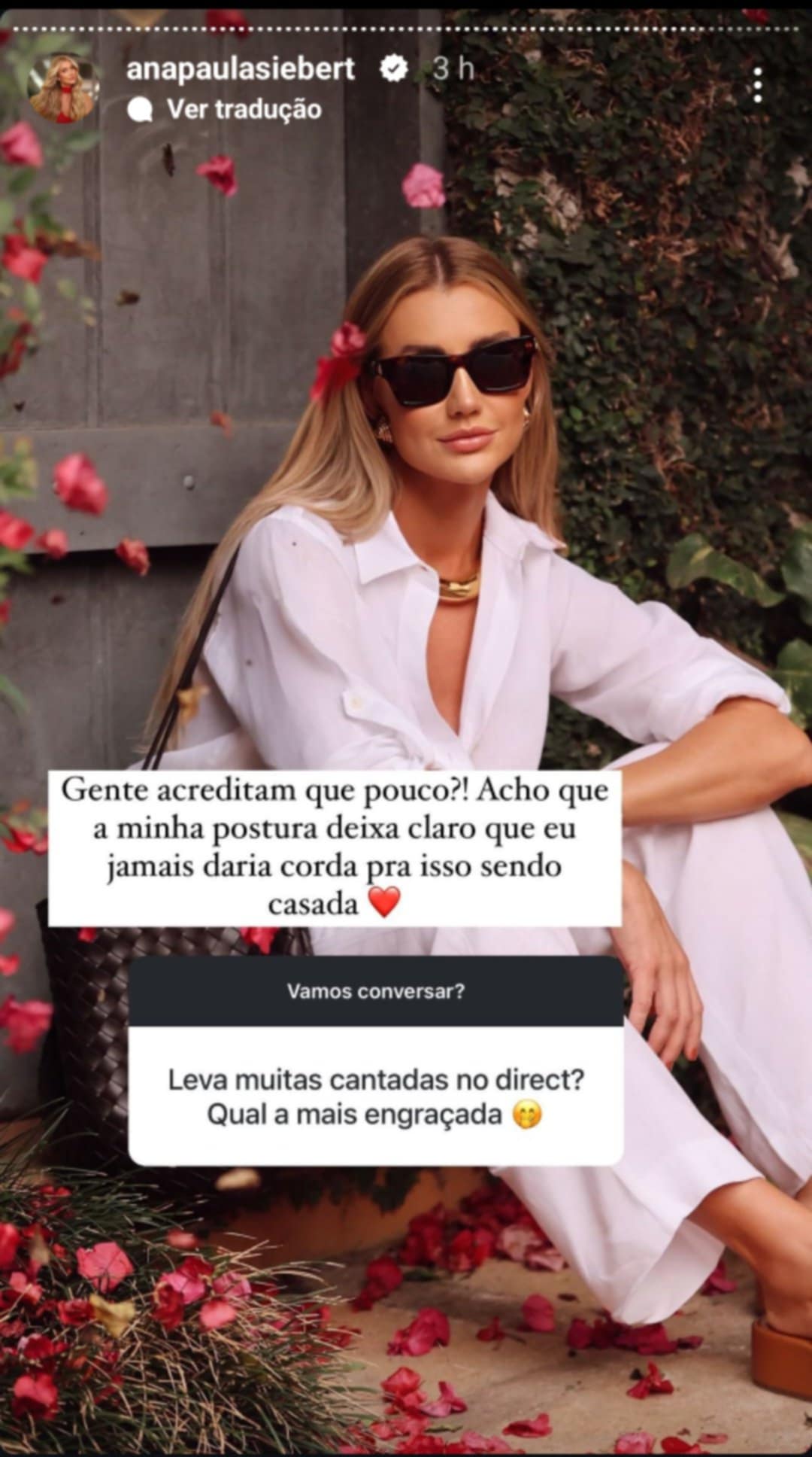 Ana Paula Siebert fala sobre receber cantadas