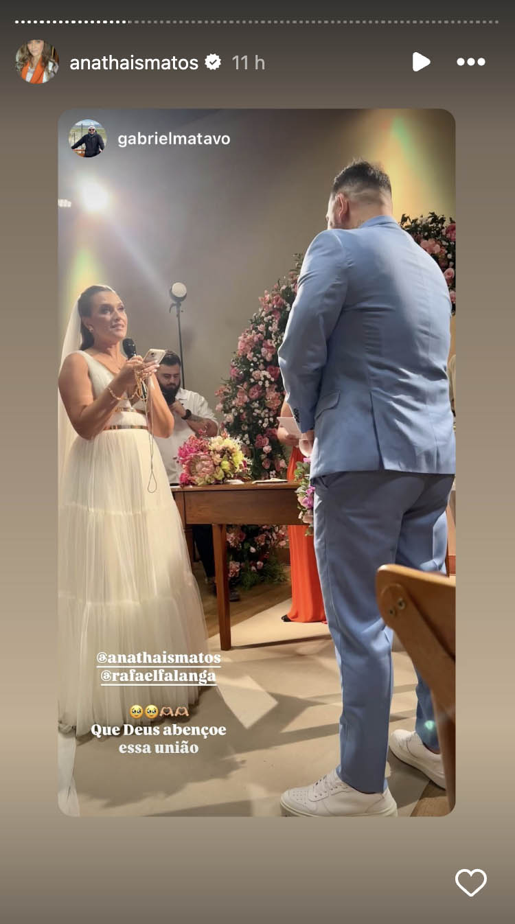 Casamento de Ana Thaís Matos e Rafael Falanga - Foto: Reprodução / Instagram