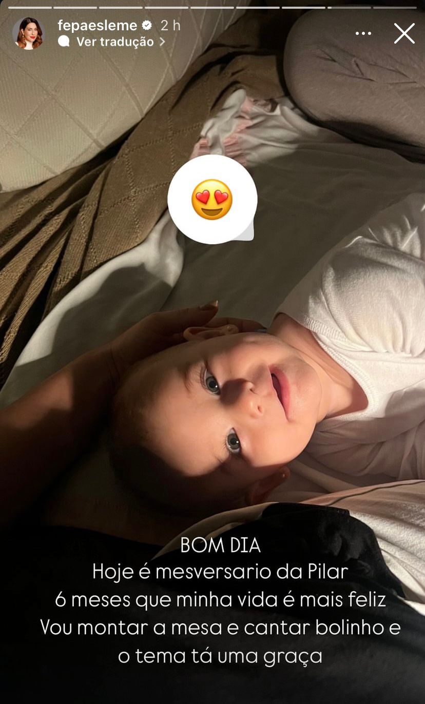 Fernanda Paes Leme celebra 6 meses da filha - Reprodução/Instagram