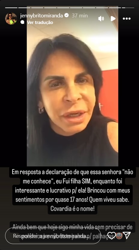 Jenny Miranda rebate Gretchen - Reprodução/Instagram