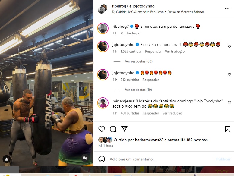 Jojo Todynho aula de boxe