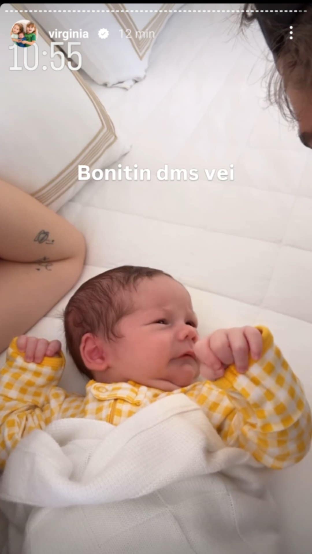 Virginia encanta ao mostrar José Leonardo com roupa amarela