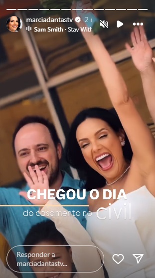 Márcia Dantas se casa no civil com Rafael Bianco - Foto: Reprodução / Instagram