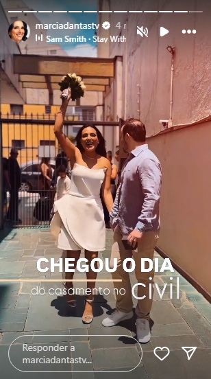 Márcia Dantas se casa no civil com Rafael Bianco - Foto: Reprodução / Instagram