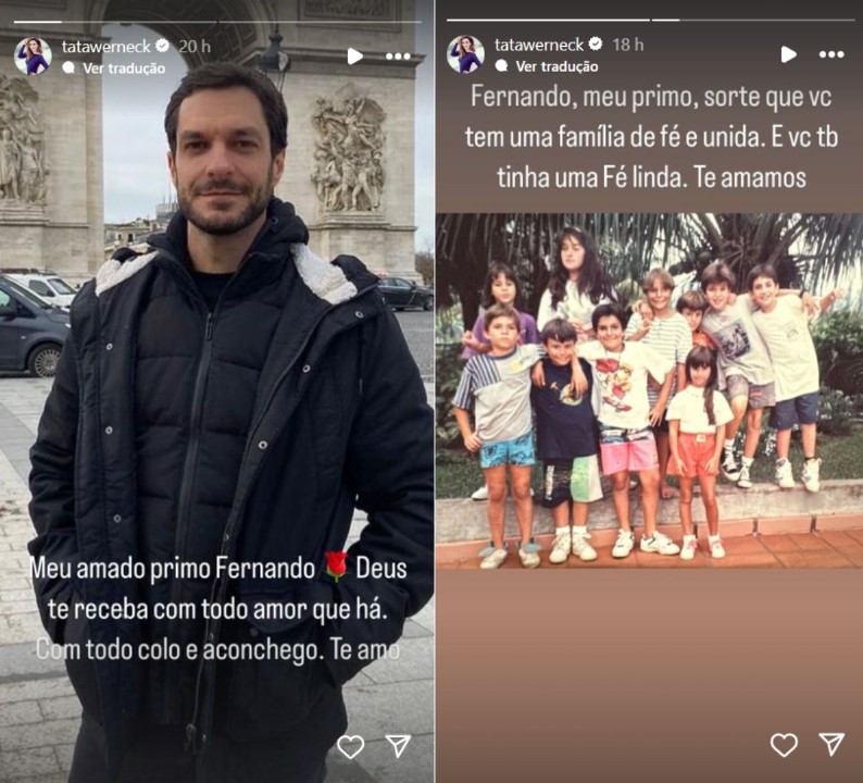 Tata Werneck lamenta morte do primo, Fernando Werneck - Reprodução/Instagram