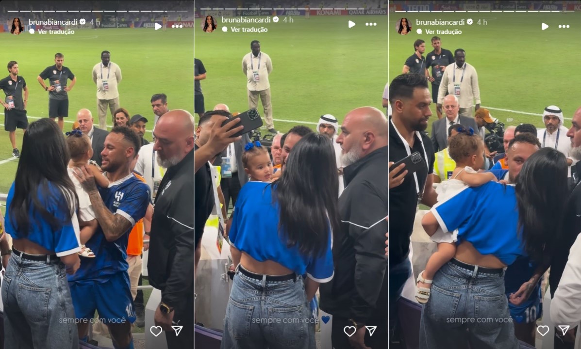 Neymar ganha carinho de Bruna Biancardi e Mavie - Reprodução / Instagram