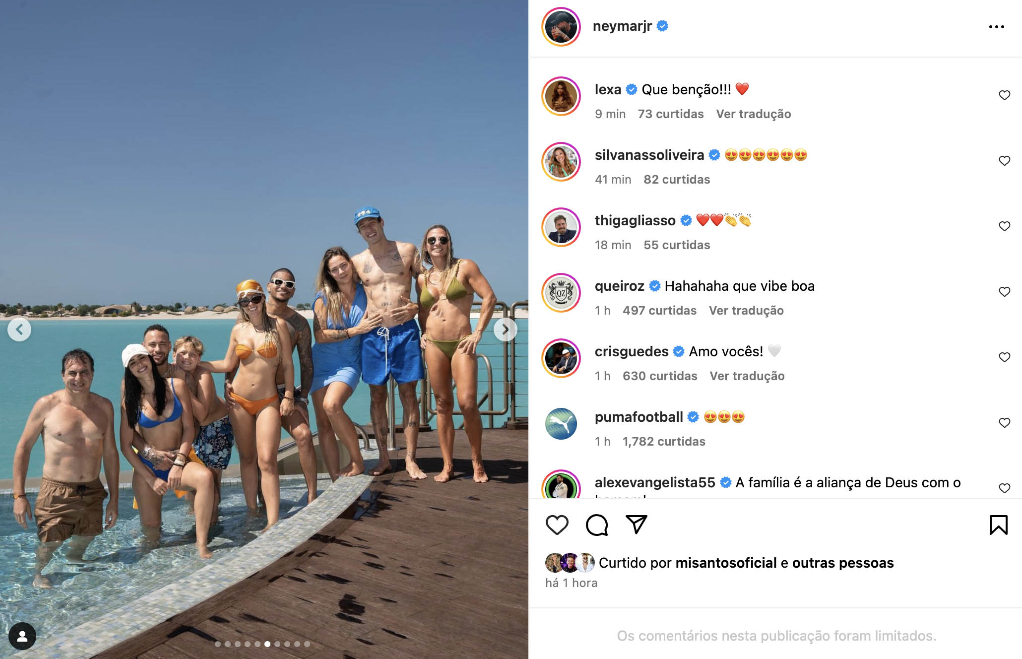 Suposto erro de edição chama a atenção em foto dos amigos de Neymar Jr - Foto: Reprodução / Instagram