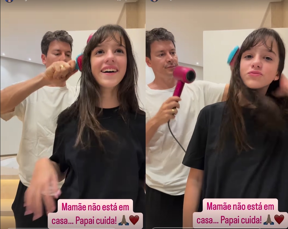 Rodrigo Faro mostra cuidado com a filha (Reprodução/Instagram) 