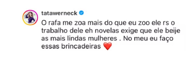 Tata Werneck comentário