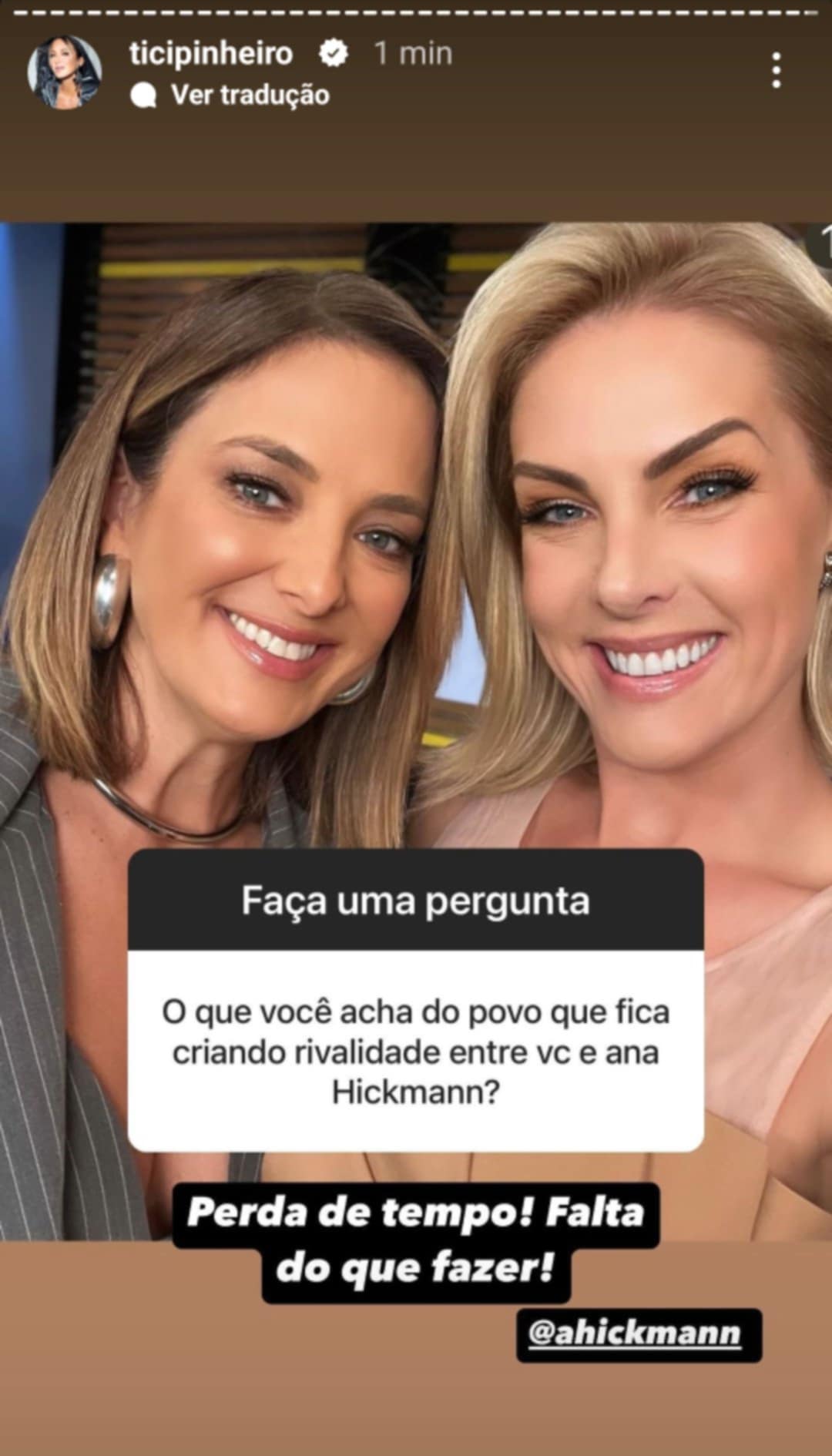 Ticiane Pinheiro fala de relação com Ana Hickmann