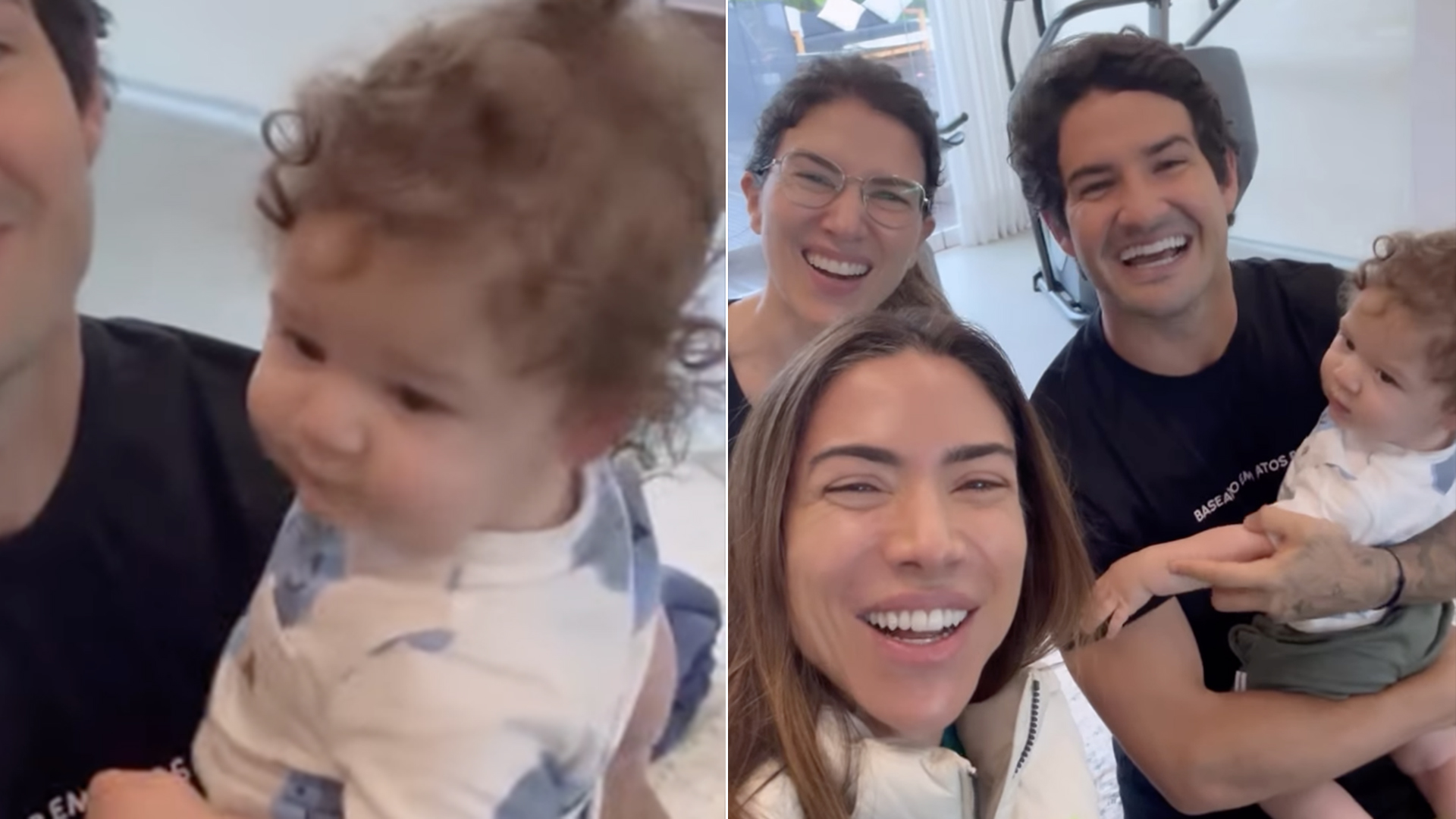 Rebeca Abravanel e Alexandre Pato mostram o filho em vídeo