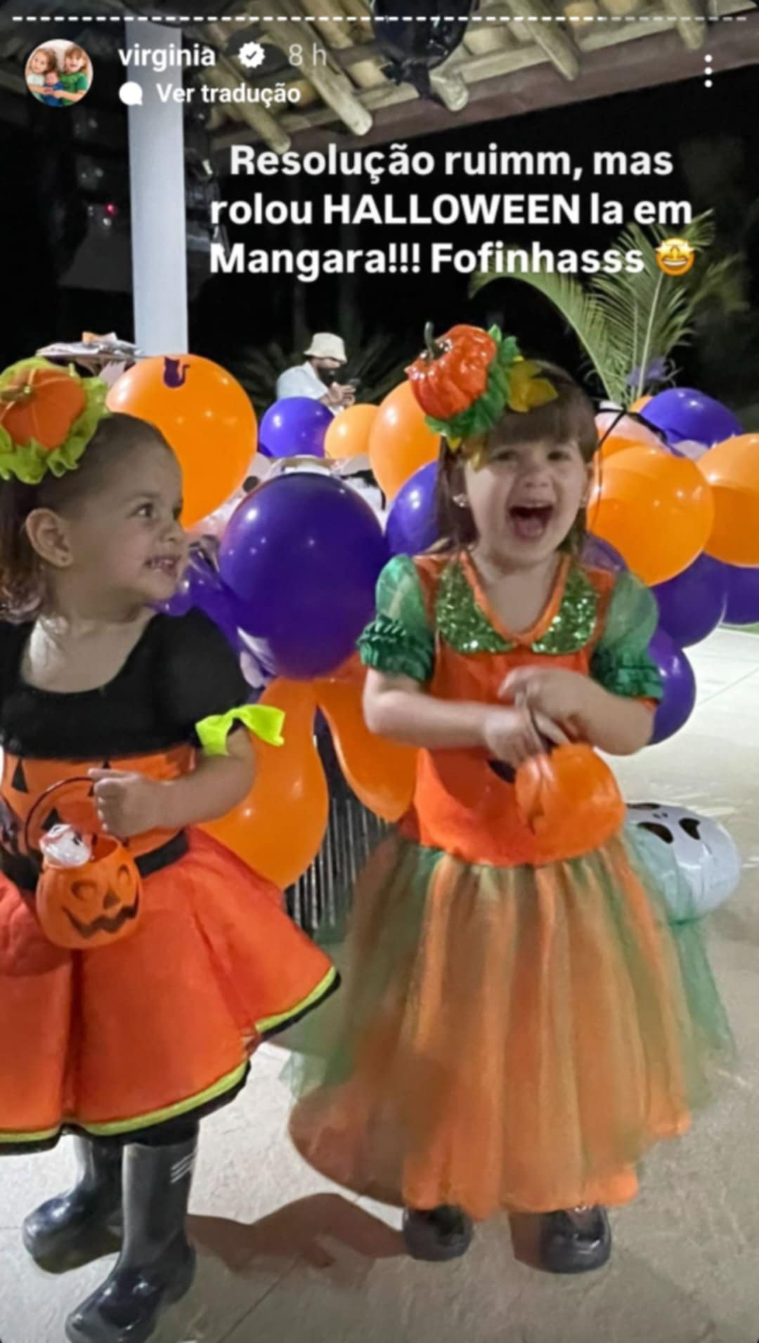 Filhos de Virginia e Zé Felipe fantasiados para o Halloween