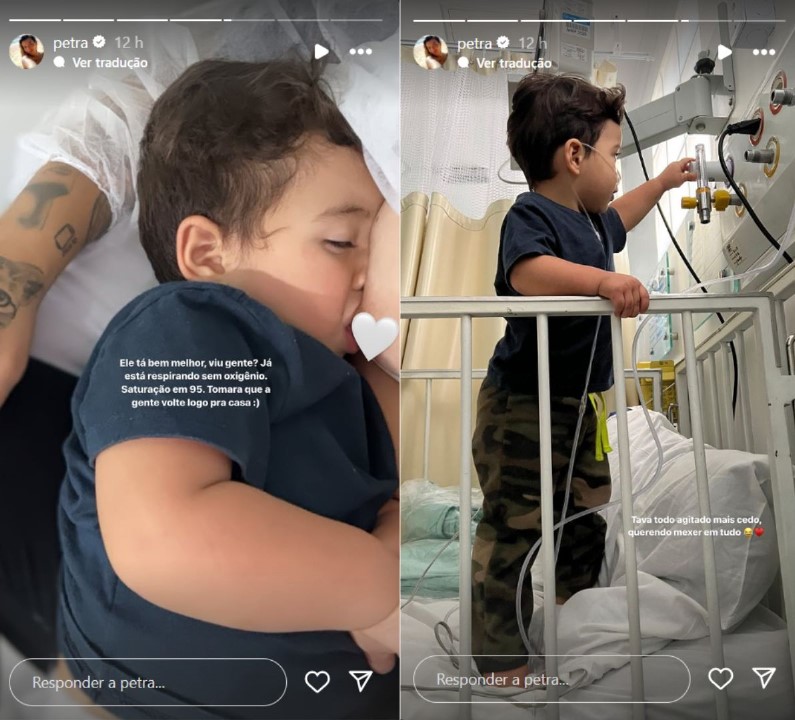 Filho de Petra Mattar precisou ser internado - Reprodução / Instagram