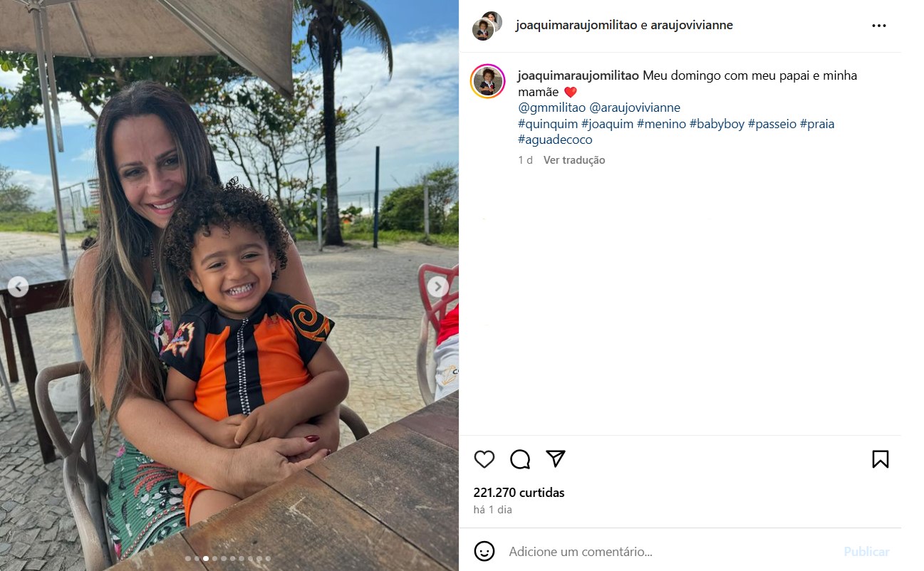 Viviane Araújo com o filho, Joaquim - Reprodução / Instagram