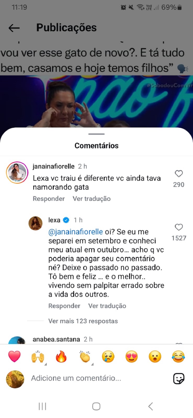 Lexa rebate comentário