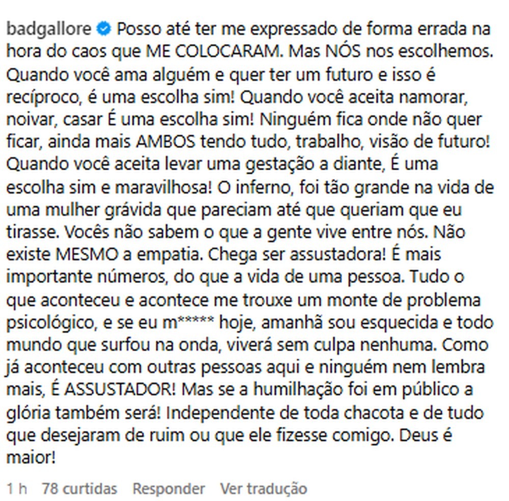 Lorena Maria rebate críticas por gravidez com MC Daniel - Reprodução / Instagram