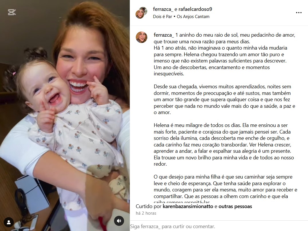 Carol Ferraz com a filha - Reprodução / Instagram