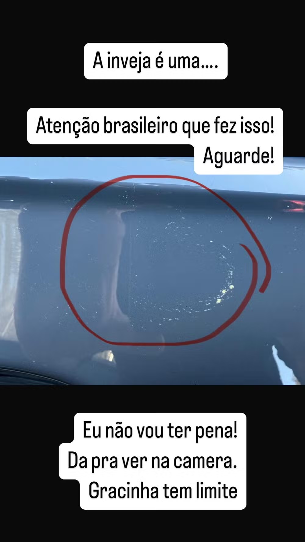 Nivea Stelmann mostra carro depredado (Reprodução/Instagram) 