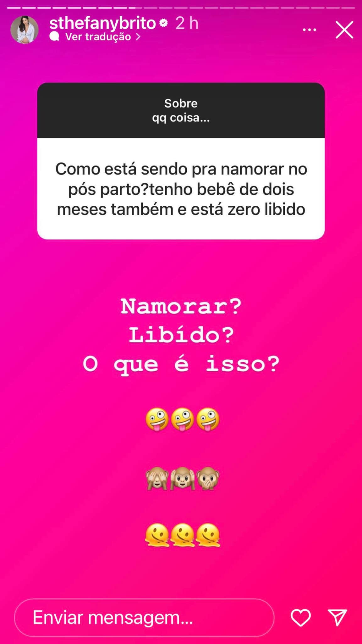 Sthefany Brito revela como está sua libido