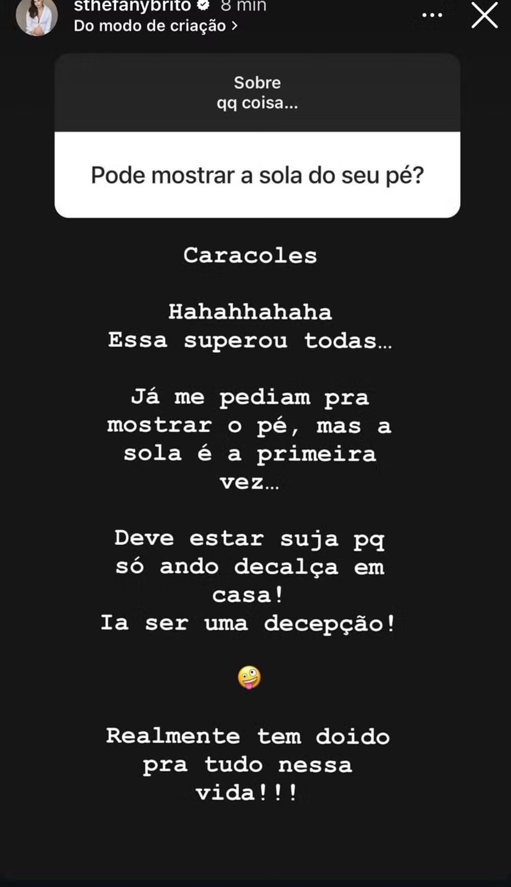 Storie de Sthefany Brito  - Foto: Reprodução/Instagram