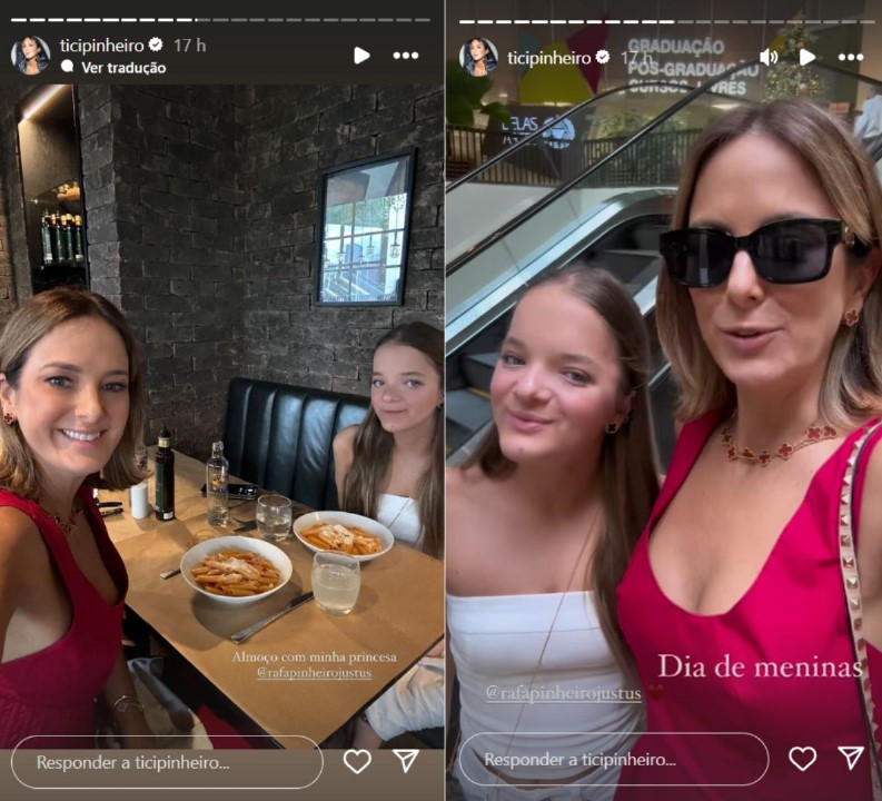 Ticiane Pinheiro e Rafaella Justus aproveitam dia juntas - Reprodução / Instagram