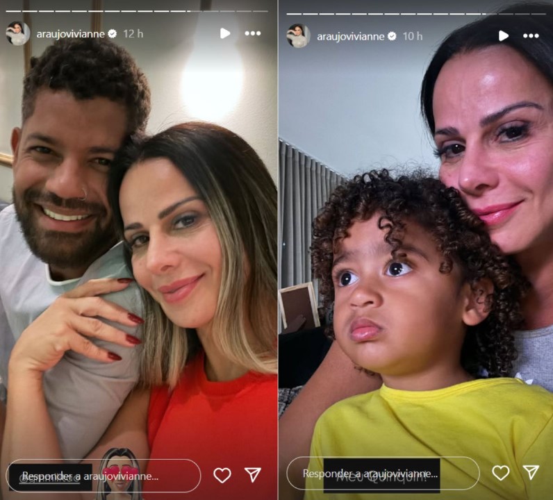 Viviane Araújo posa com Guilherme Militão e Joaquim - Reprodução/Instagram