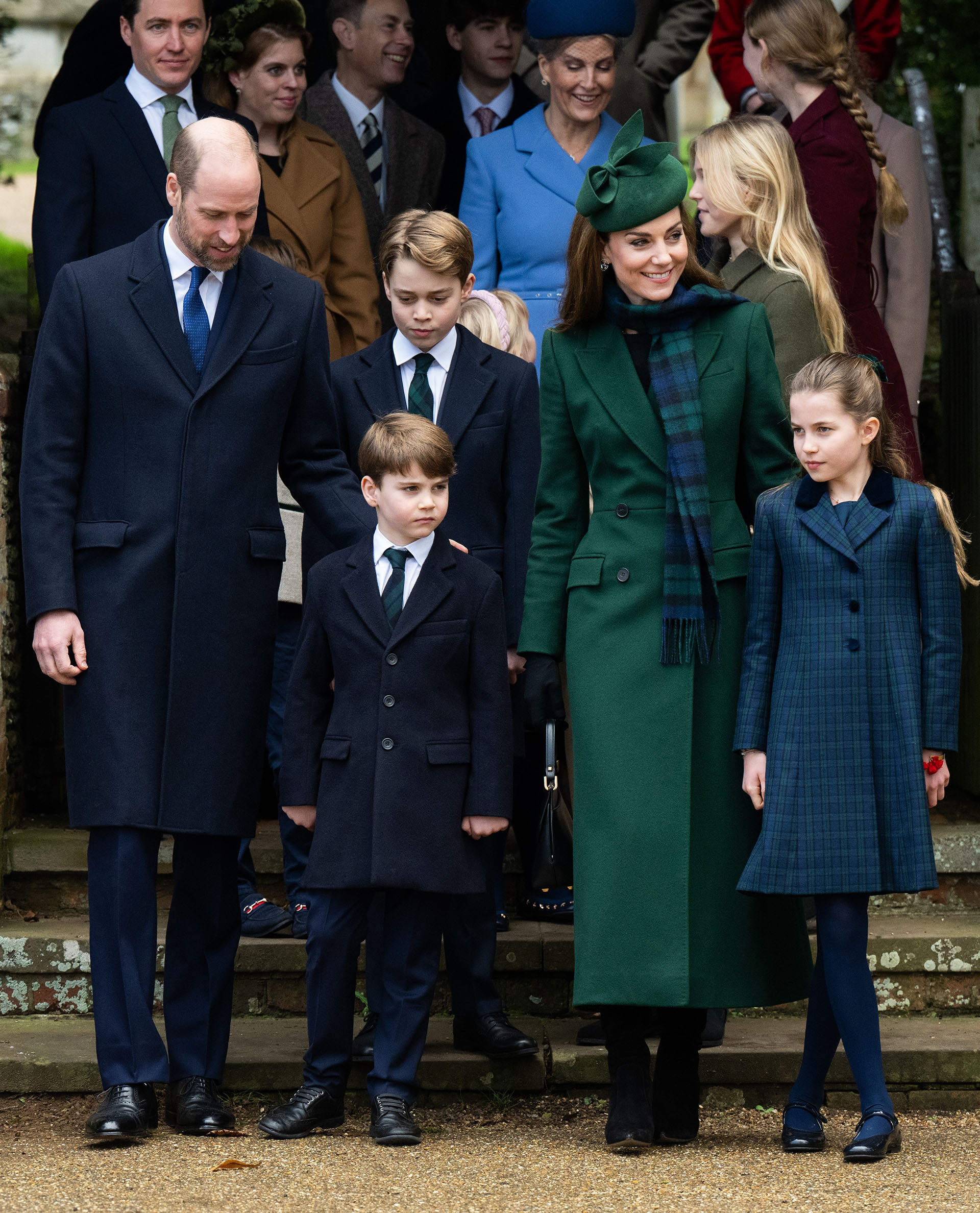 Família real britânica se reúne para tradição de Natal na igreja - Foto: Getty Images