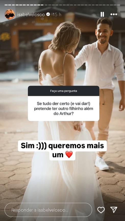 Storie de Isabel Veloso (Reprodução/Instagram) 